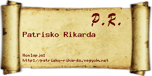 Patrisko Rikarda névjegykártya
